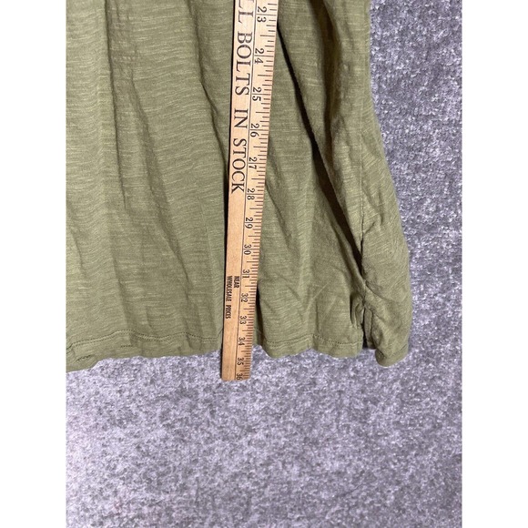 Old Navy Short Sleeve Drawstring Waist Shirt Dress Women Size Large Green Cotton - Picture 9 of 9